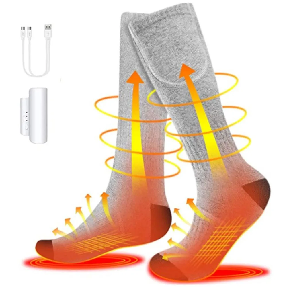 

YFASHION Electric Heated Socks 3 Heat Settings Battery Operated Machine Foot Warmer For Hiking Ski Camping Men Women