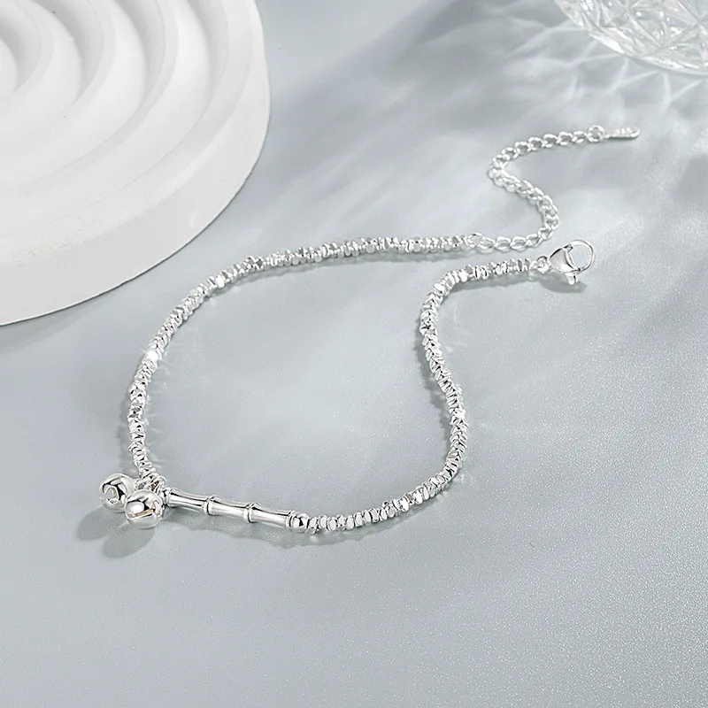 

A Few Liang of Broken Silver Super Flash Bell Anklet, Niche Design, High-end Feel, Daily Small Freshness