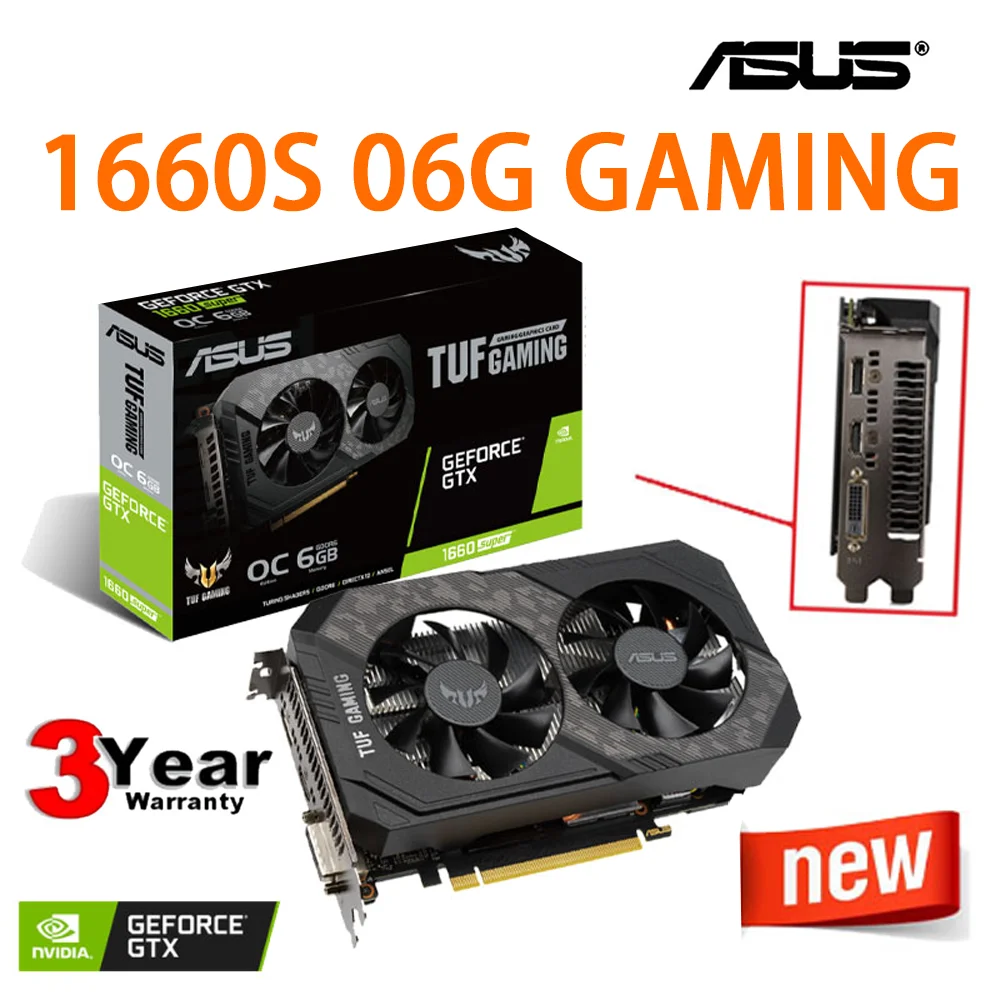 Nvidia 1660s Video Card Asus Tuf Gtx1660 Super O6g Gaming Graphics ...