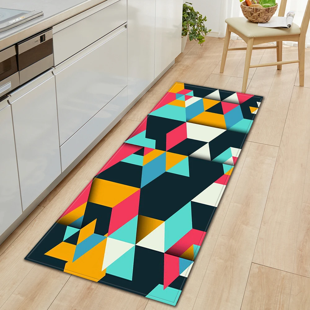 

Entrance Doormat Kitchen Mat Hallway Bedroom Living Room Geometric Non-Slip Foot Carpet House Bath Balcony Floor Decoration Rug