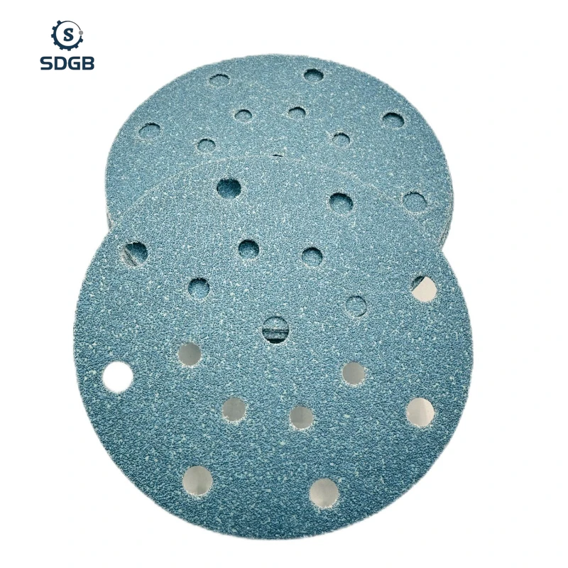 

10pcs 6inch 125mm Blue Sandpaper Polishing Wheel Sand Paper Polishing Pad 5 Flocked Sandpaper Tray Car Wood Sanding Disc Dremel