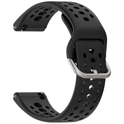 Breathable 22mm Sports Silicone Wristband Strap - Premium Quality Fitness Accessory - Cheetah Round (Black)