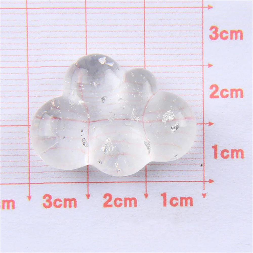 20Pcs Kawaii 반짝이 구름 플랫 백 수지 카보 숑 스크랩북 Embellishments DIY 헤어 보우 센터 액세서리 전화 케이스 아트 패치