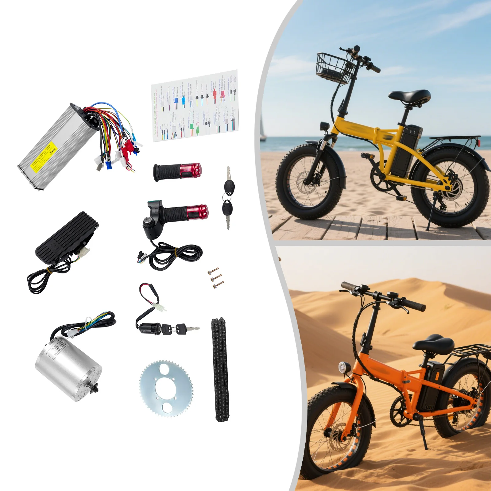 1800 W bürstenloser Motor 48 V elektrischer bürstenloser Gleichstrommotor Komplettset LED-Anzeige 4500 U/min Hochgeschwindigkeitsmotor für Elektroroller Bik – Detail 6