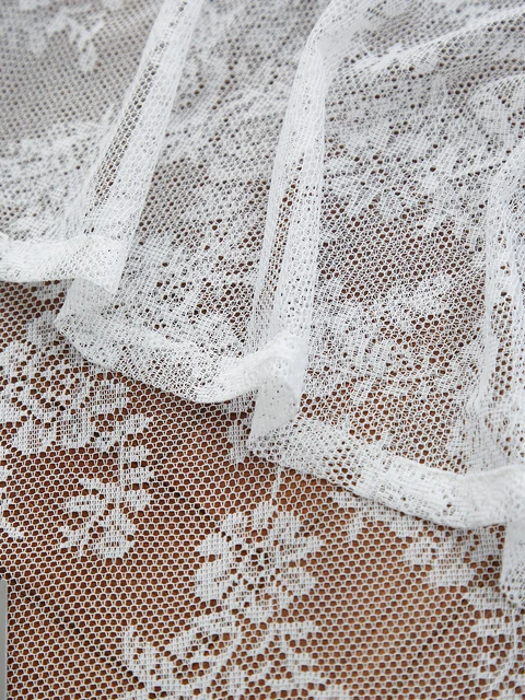 Nappe florale pliée en dentelle blanche pure, nappe pour mariages, fêtes, tables à manger 6