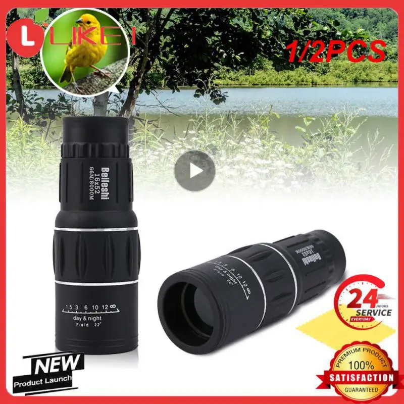 1/2PCS Dual Focus Monocular Telescope16x Zoom Binoculars 66M/8000M Scope Adjustable focus length ocular lens according