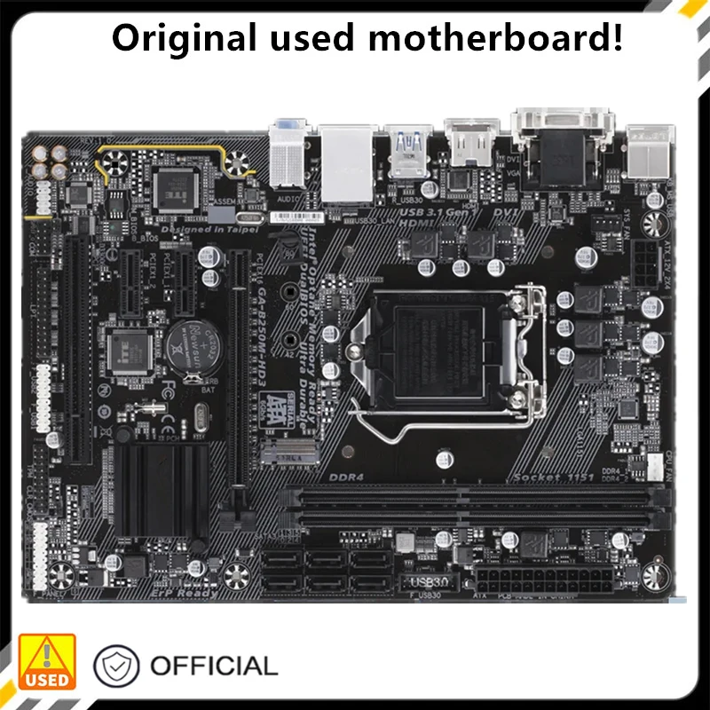 

For GA-B250M-HD3 B250M-HD3 Original Used Desktop Intel B250 32GB DDR4 Motherboard LGA 1151 i7/i5/i3 USB3.0 SATA3