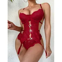 Ensemble de lingerie 2 pièces pour femme, soutien-gorge et dos en T, sous-vêtements féminins transparents, costume de batterie, jarretière, pilotes chauds, lingeries 7.0 3