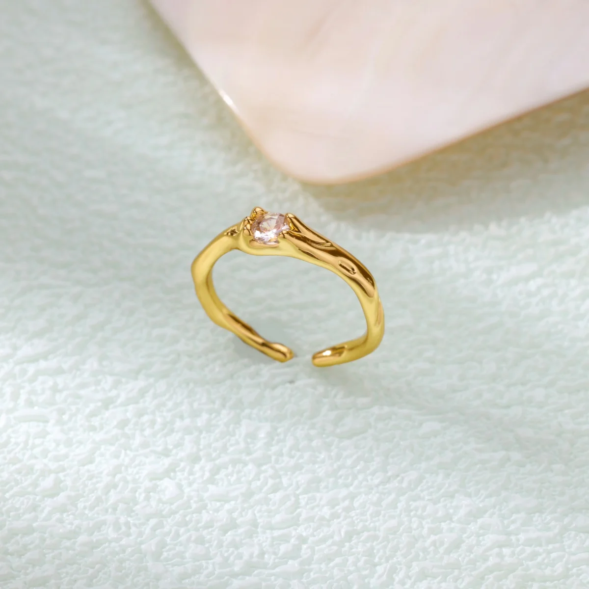 Zirconia Rings for Women Geometric Round Adjustable Wedding Anniversary Jewelry