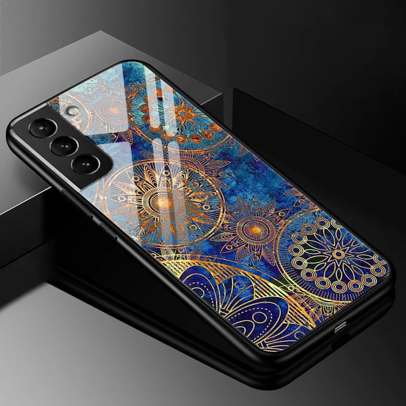 Luxury Tempered Glass Phone Case with Hard Back Bumper and Enhanced Protection
