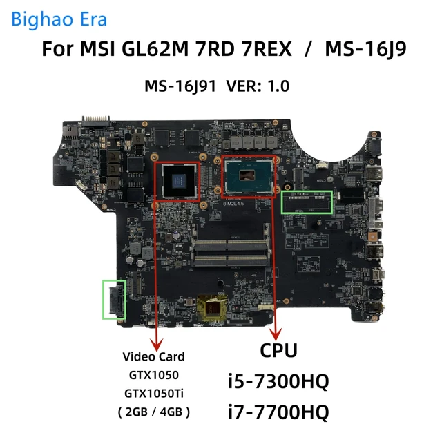 Msi Gl62m 7rex Ssd Msi Gl62m 7rdx Ssd Upgrade MS-16J91, Untuk MSI