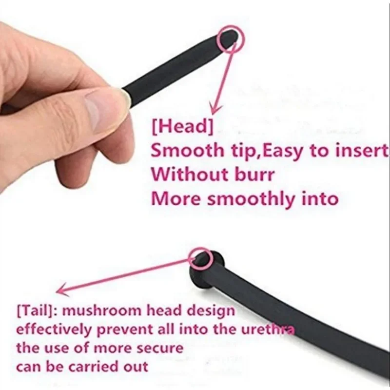 Penis Plug Silicone Urethral Rod Smooth Expansion Urethra Plug Eye Stick Stimulation Urethral Masturbation SM Sex Toys Man