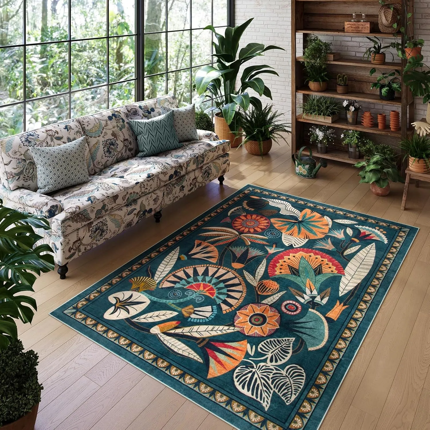 Carpet for Living Room Non-slip Soft Machine Washable Bedroom Floor Mat Bohemian Style Large Size Home Decoration Rug 거실 카펫 2