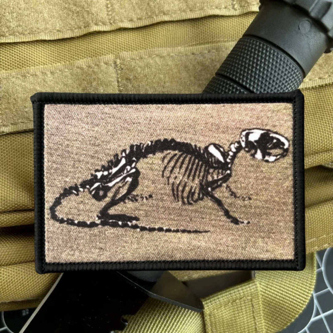 Tiger Skelett Moral Abzeichen Patch Gedruckt Haken und Schleife Patches Taktische Militärische Armee Armband Rucksack Aufkleber