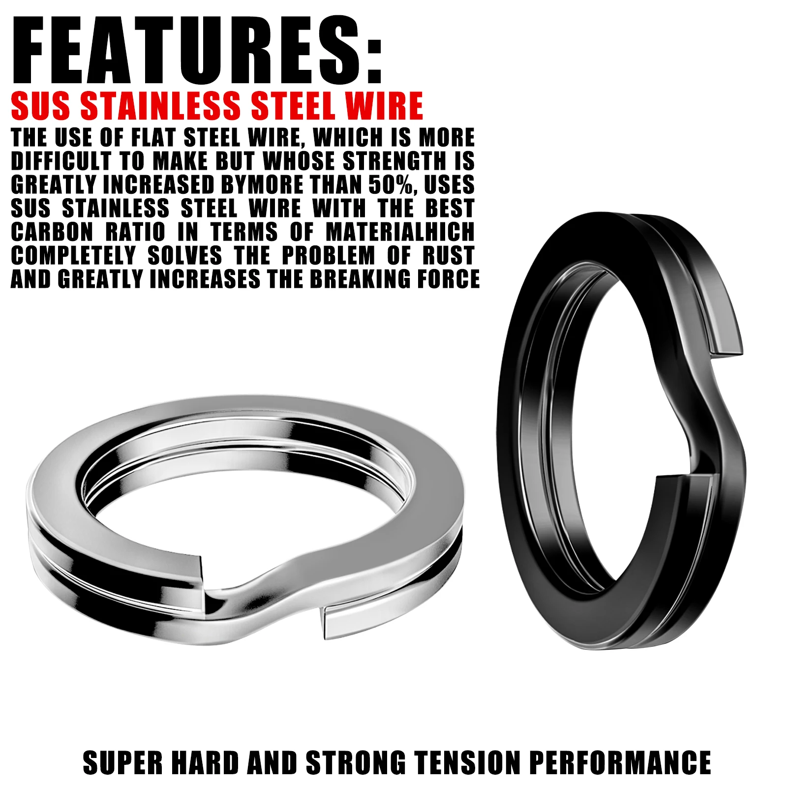 Stainless Split Rings Set 4