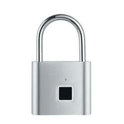 Enhanced Fingerprint Padlock with Rechargeable Battery and Waterproof Design (P2 Silver)