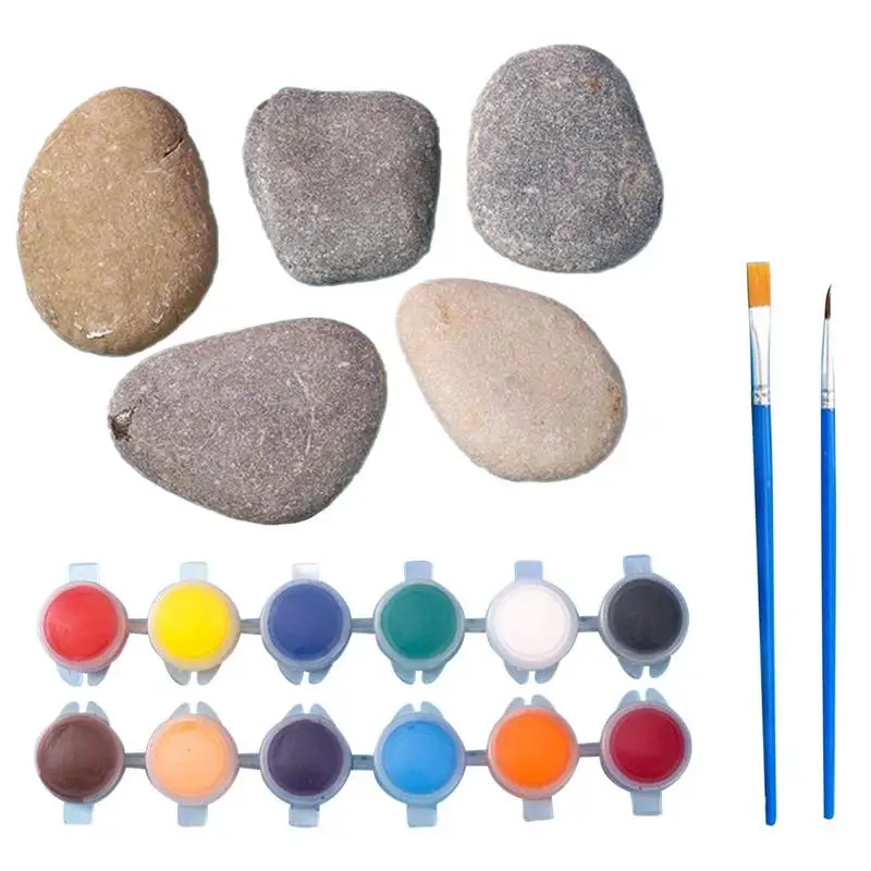 

Stone Painting Kit Arts And Crafts For Girls Crafts For Kids Rock Decorating Kit Natural Stone Art Supplies For Kids Kids Art