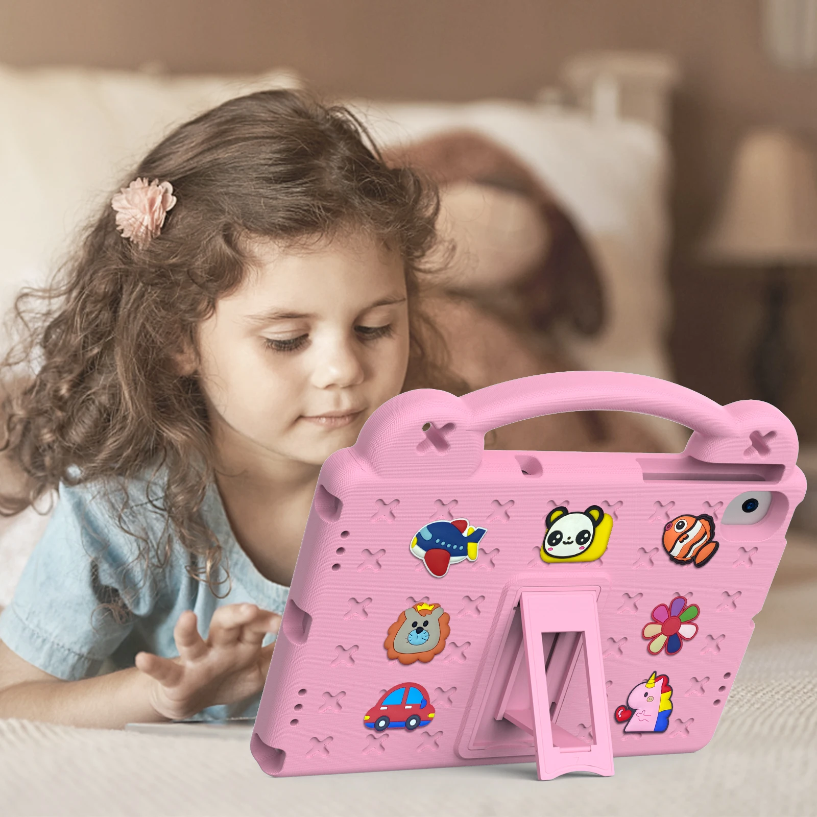 Kids EVA Bear Stand Case Samsung Galaxy Tab S9 A9 Plus A8 10.5 SM-X200 X205 X207 S6 lite 10.4 P610 P615 A7 lite 8.7 Cover