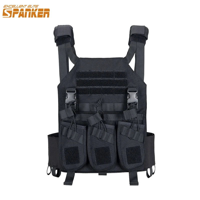 

EXCELLENT ELITE SPANKER Tactical Vest Mens Military Hunting Vest with Magazine Bag Airsoft Molle Plate Carrier Vest