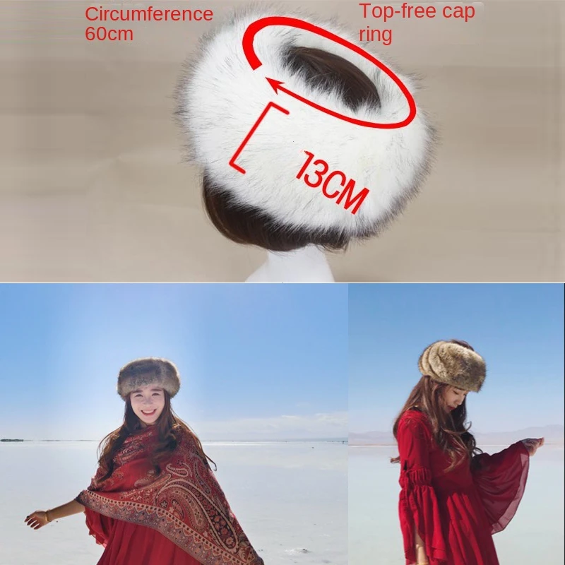 Winter Thick Furry Hairband Fluffy Russian Faux Fur Women Girl Fur Headband Hat Outdoor Earwarmer Ski Hats