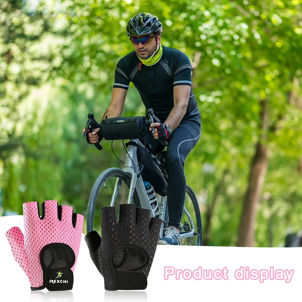 REXCHI Half Finger Sport Training Gloves Non-slip Breathable Fitness Gloves Outdoor Cycling Gloves Indoor Sports Protective Gear 2
