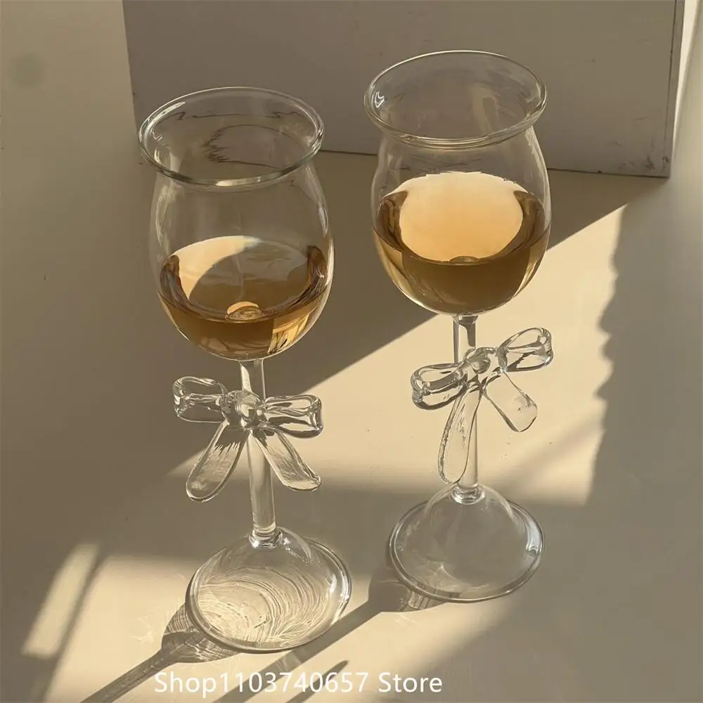 Glass twisted bow Gobelt glass cup high borosilicate heat-resistant glass champagne wine glass household cup