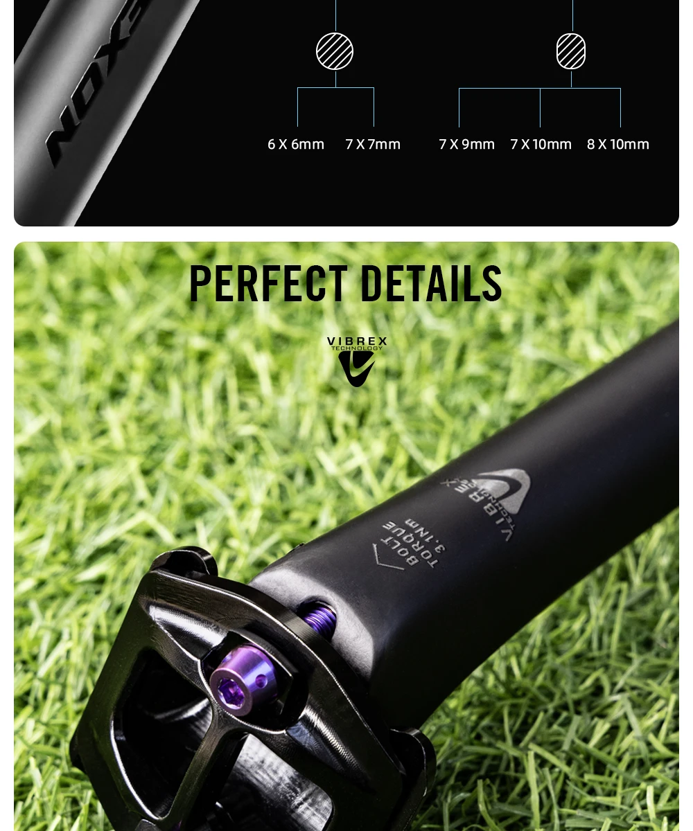 Lexon ultraleichte 145g/155g Fahrrads attel stütze Carbon 27.2/31,6mm zwei Größen MTB/Kies/Rennrad Sitzrohr 350mm Länge Sattelstütze – Detail 9