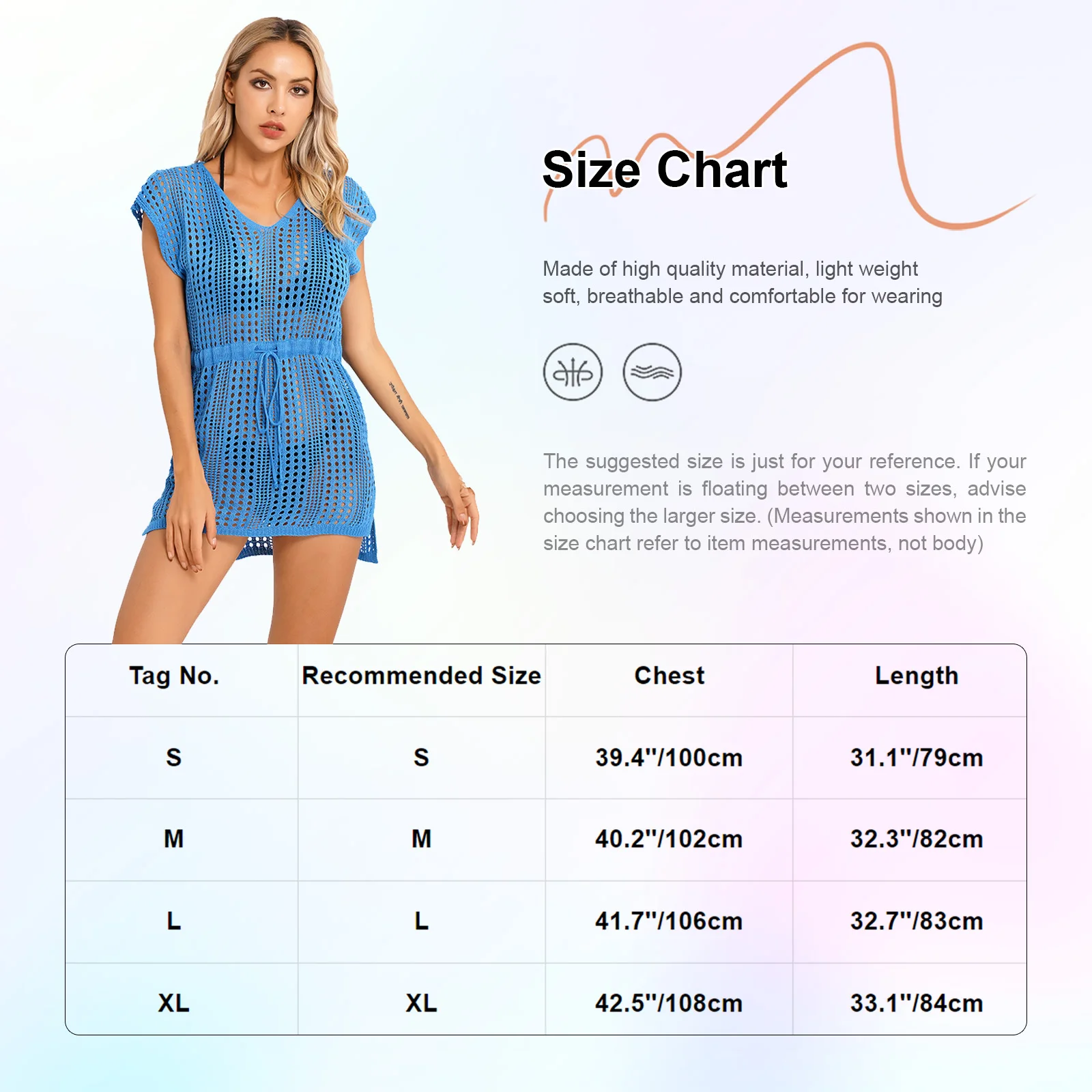 Women Hollow Out Cover Ups Beach Swimsuit Bikini Bathing Suit V Neck Sleeveless Drawstring Short Beach Dress Sun Protection Coat