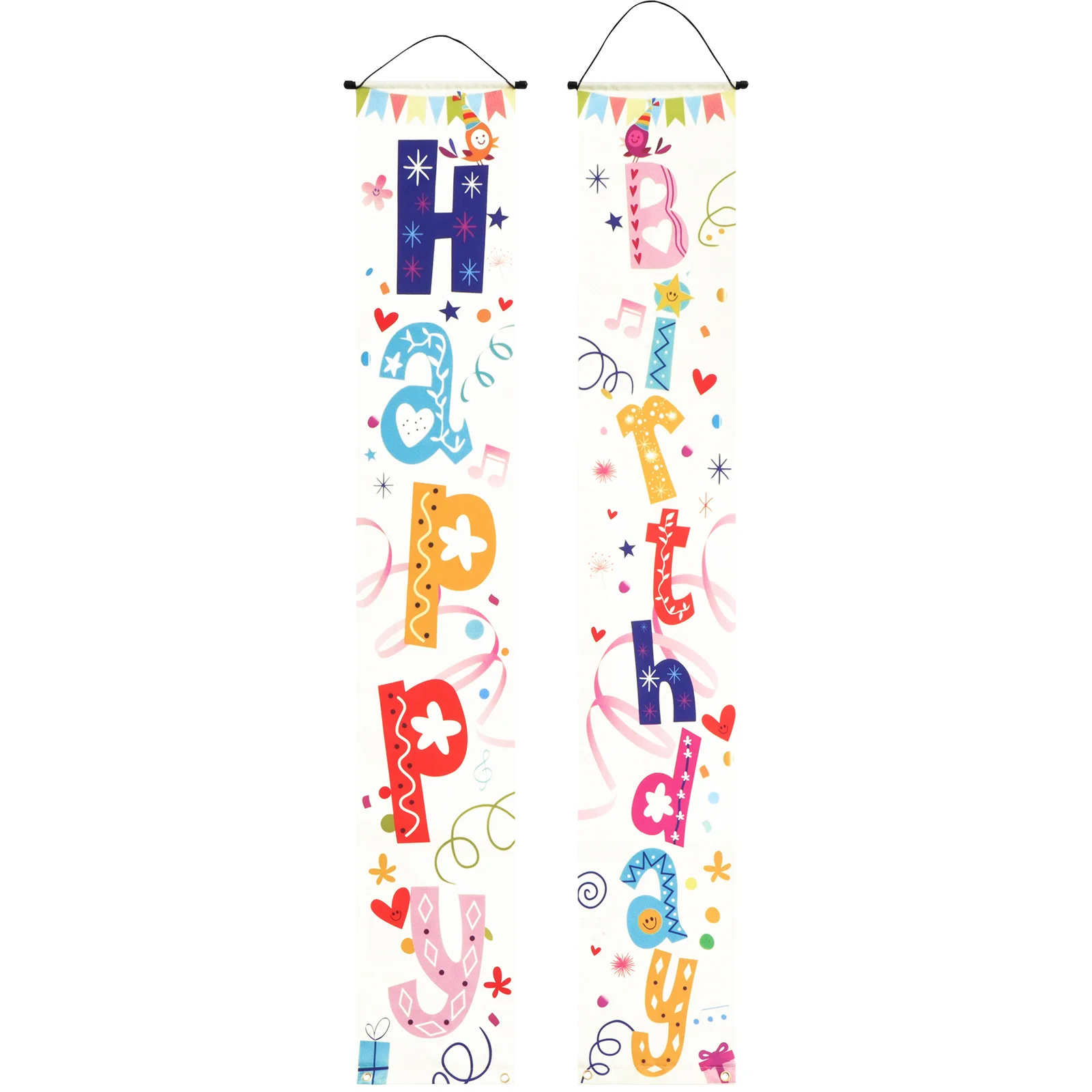 

The Banner Birthday Party Curtain Flags Door Decor Polyester Colorfast Porch Sign