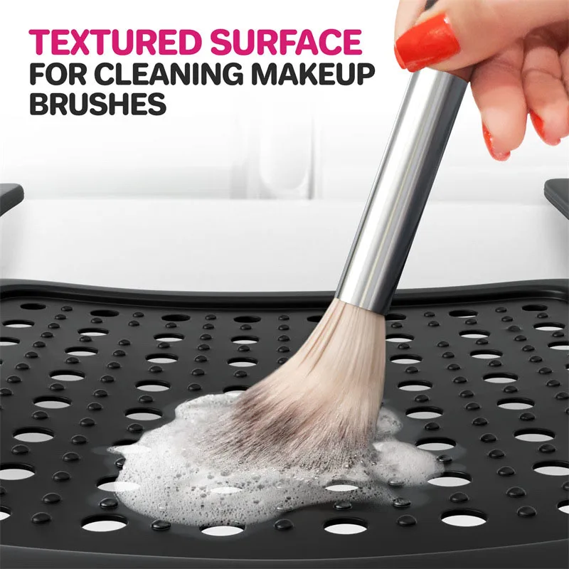 Assistive Tool Cosmetics Foldable Sink Cover Silicone Makeup Brush Cleaning Pad