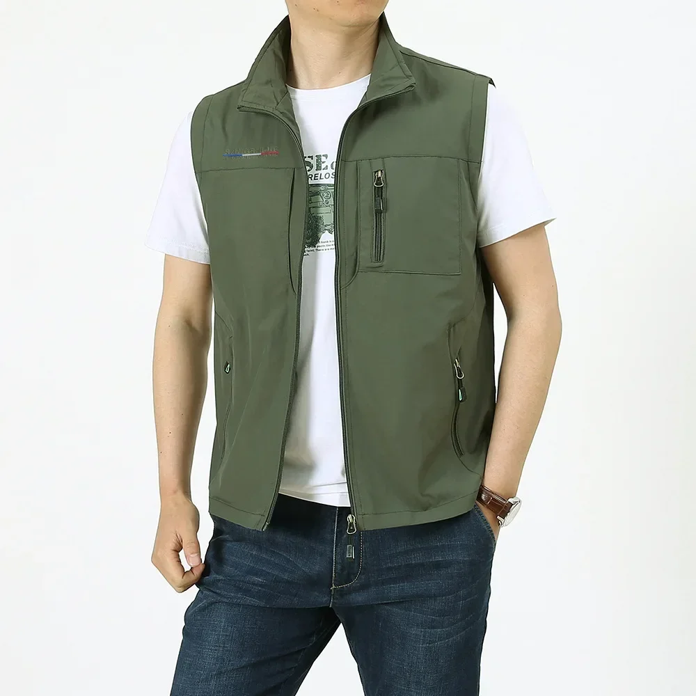 

Men's Outdoor Summer Work Vest Spring Multi-pockets Tactical Waistcoat Large Size M-6XL Man Hiking Fishing Sleeveless Jackets