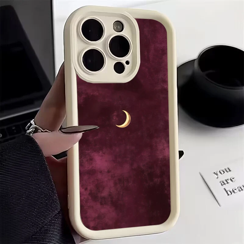 Minimalist Sun Moon Pattern Silicone Phone Case Cover