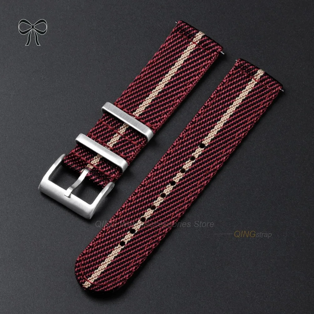 Quick Release Nylon Woven Canvas Watch Band - Military Sport Style Wristband