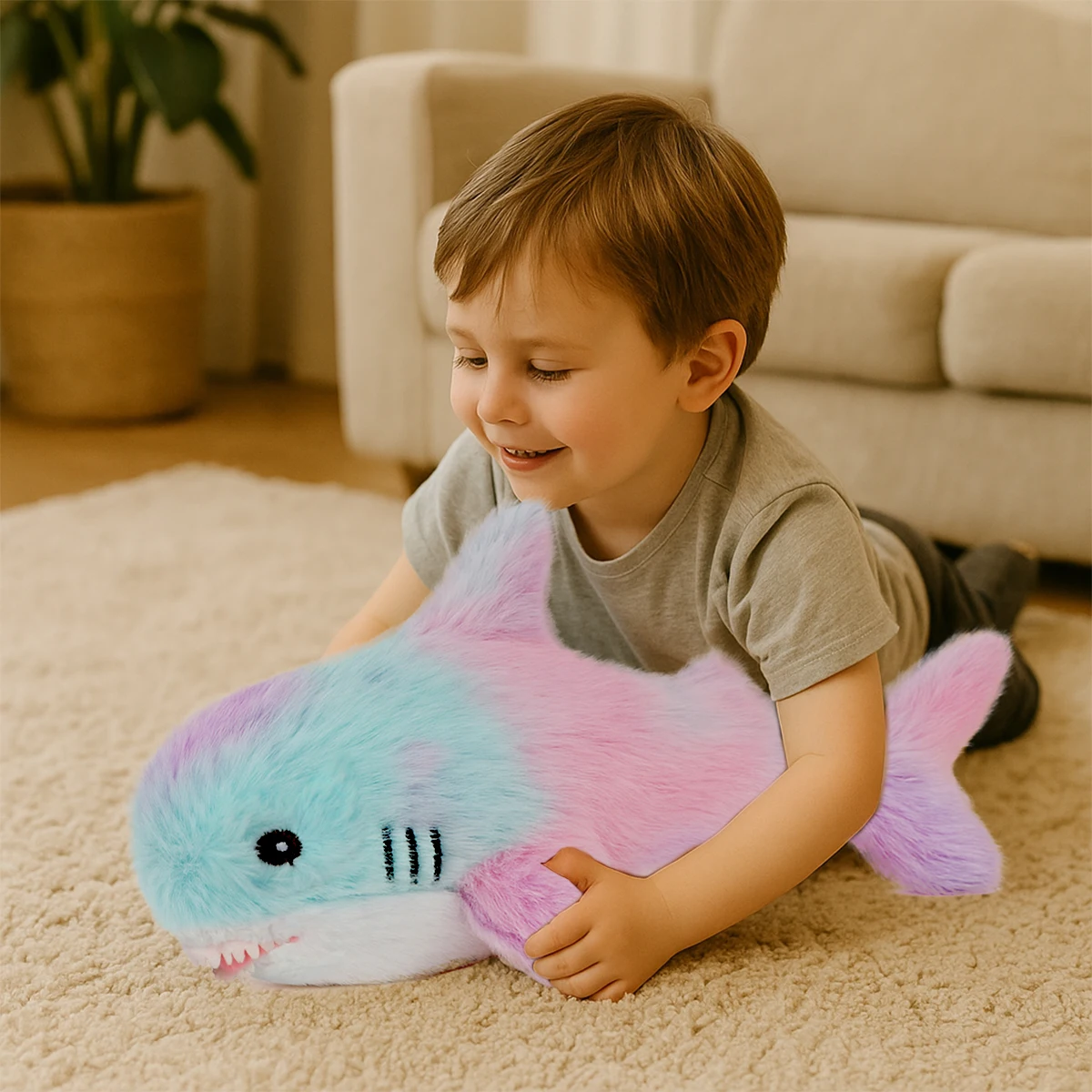 Tie Dye Shark Plush Toy 30cm 60cm Giant Soft Stuffed Animal For Children Shower Christmas Gift Boys Girls