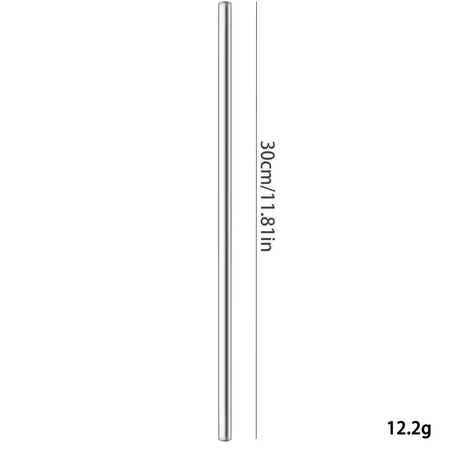 30cm Reusable Silver Stainless Steel Drinking Straw