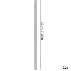 30cm Reusable Silver Stainless Steel Drinking Straw (1pcs straight)