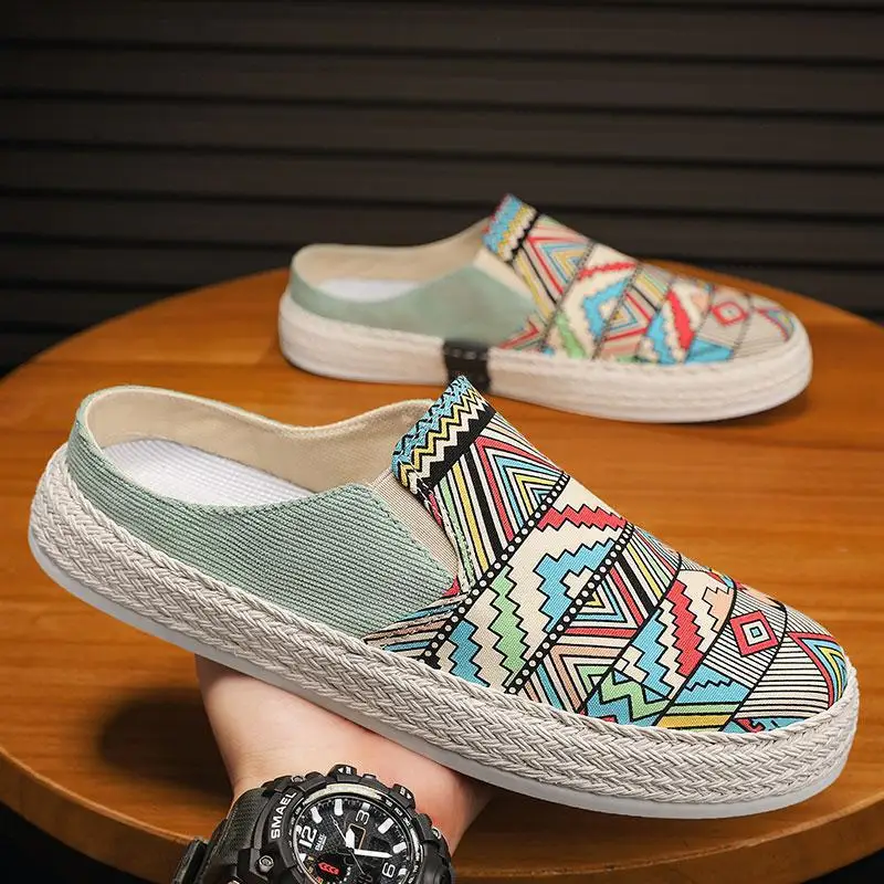 

Non-slip Fashion Half Slippers Casual Shoes For Men Mules Plus Size Loafers Flat Sneakers Walking Footwear Zapatos Hombre2023