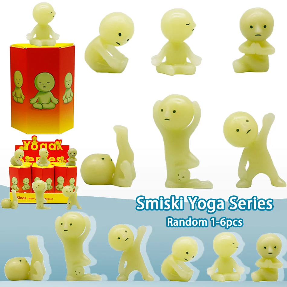 Smiski Yoga Fitness Series Noctilucent Green Doll Mystery Blind