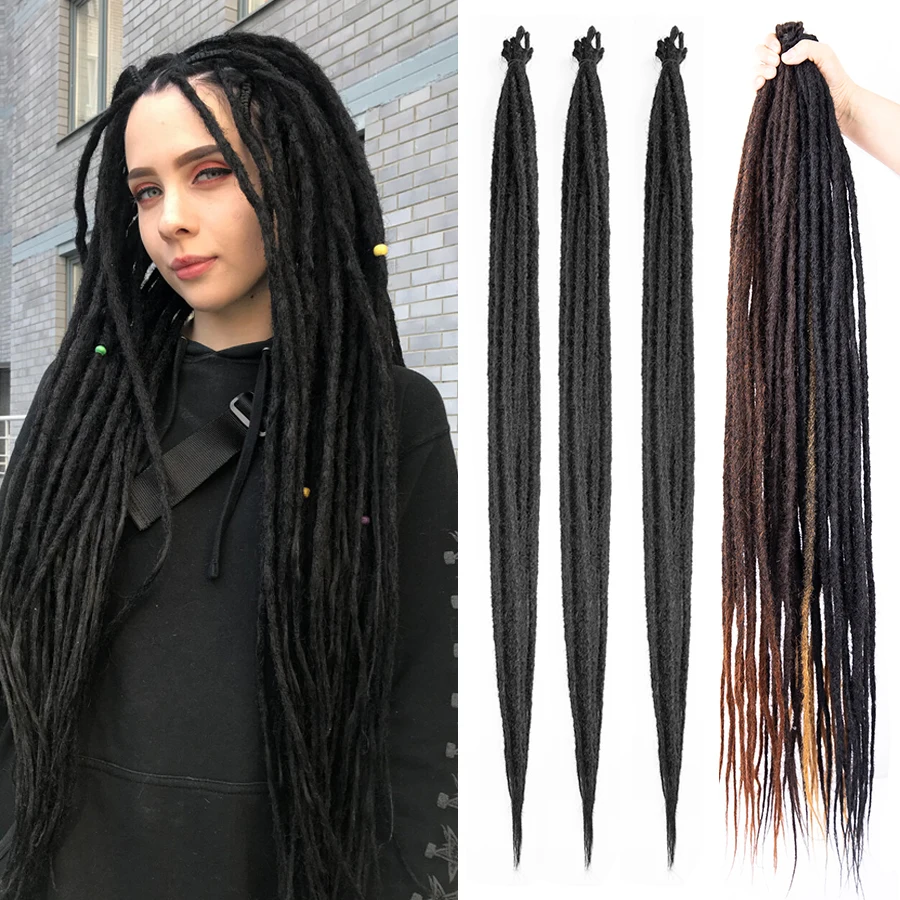 36Inch Handmade Dreadlocks 5/10/20Strands Synthetic Crochet Hair Dreadlock Extensions For Hair Accessory 1
