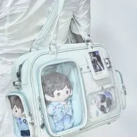 Harajuku Pin Doll 20cm affichage Ita sac femmes en cuir PU Style Preppy grande capacité sac à bandoulière dames quotidien sac à bandoulière Chic 1