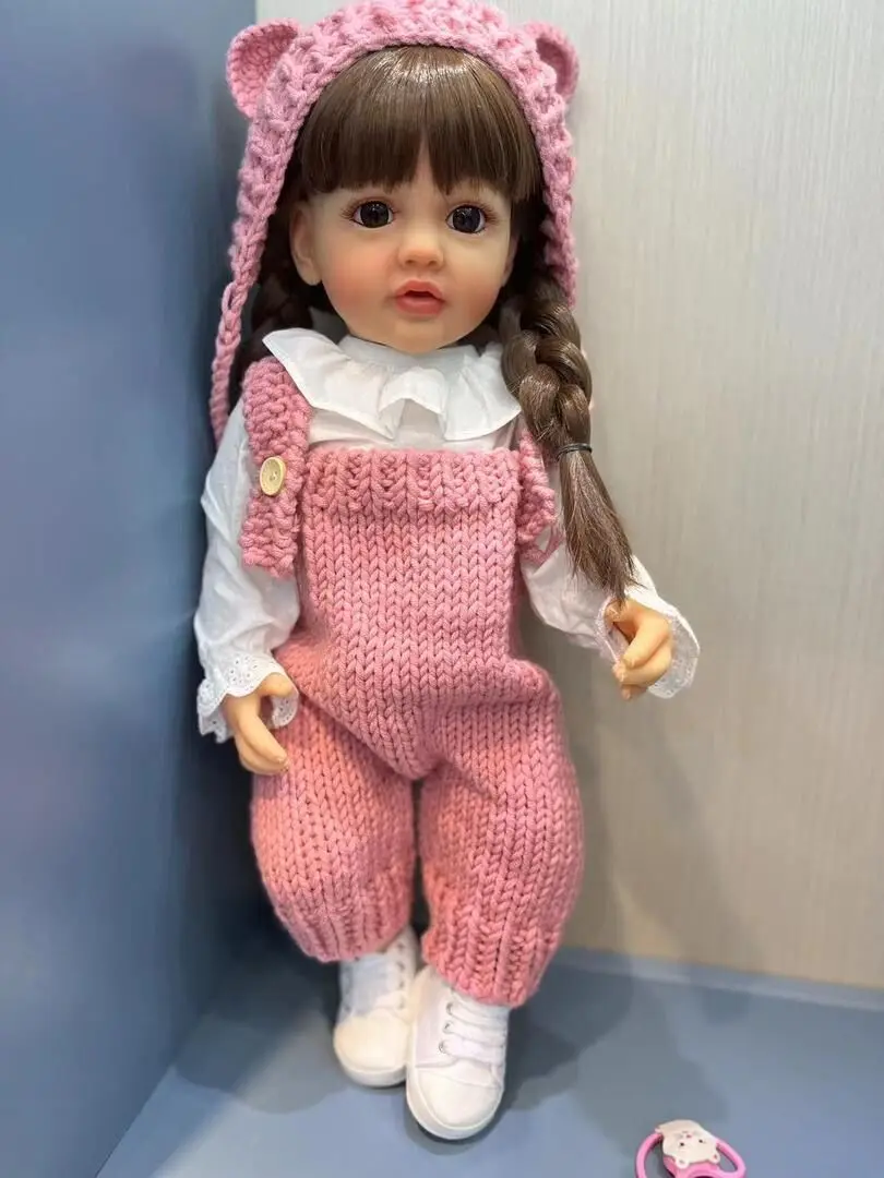 FBBD 55CM Reborn Baby Full Body Silicone Betty Waterproof Toddler Girl Doll Princess Lifelike Sof Touch Newborn Doll with Shoes