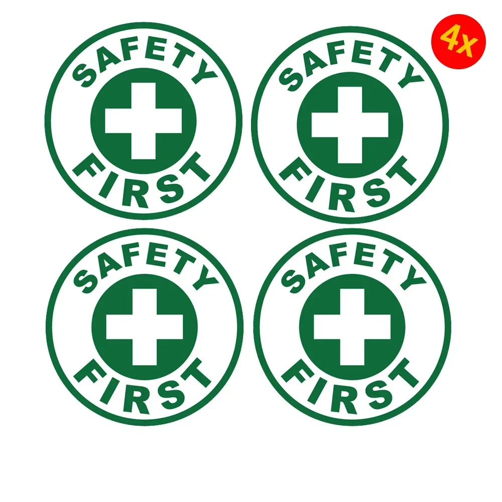 

Safety First Sticker Green Vinyl Circle Safe Aid OSHA Emergency Decal Car Truck Window Sticker