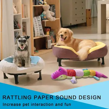 Chewy Dog Toys Interactive Play Pet Toy Dog Toys Animals Chew Toy Crocodile Caterpillar Lizard Soft Squeaky Puppy Toys For Small 4