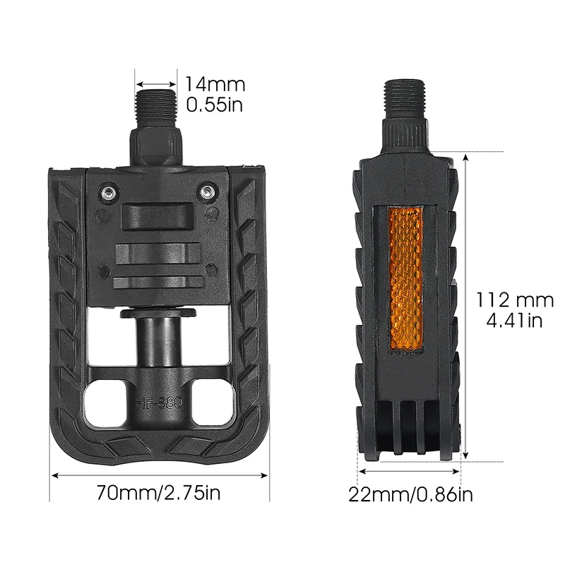 WEST BIKING Foldable Bike Pedals Non-slip Footboard With Reflector Sealed Bearing MTB Road Bicycle Flat Pedal Bike Accessories