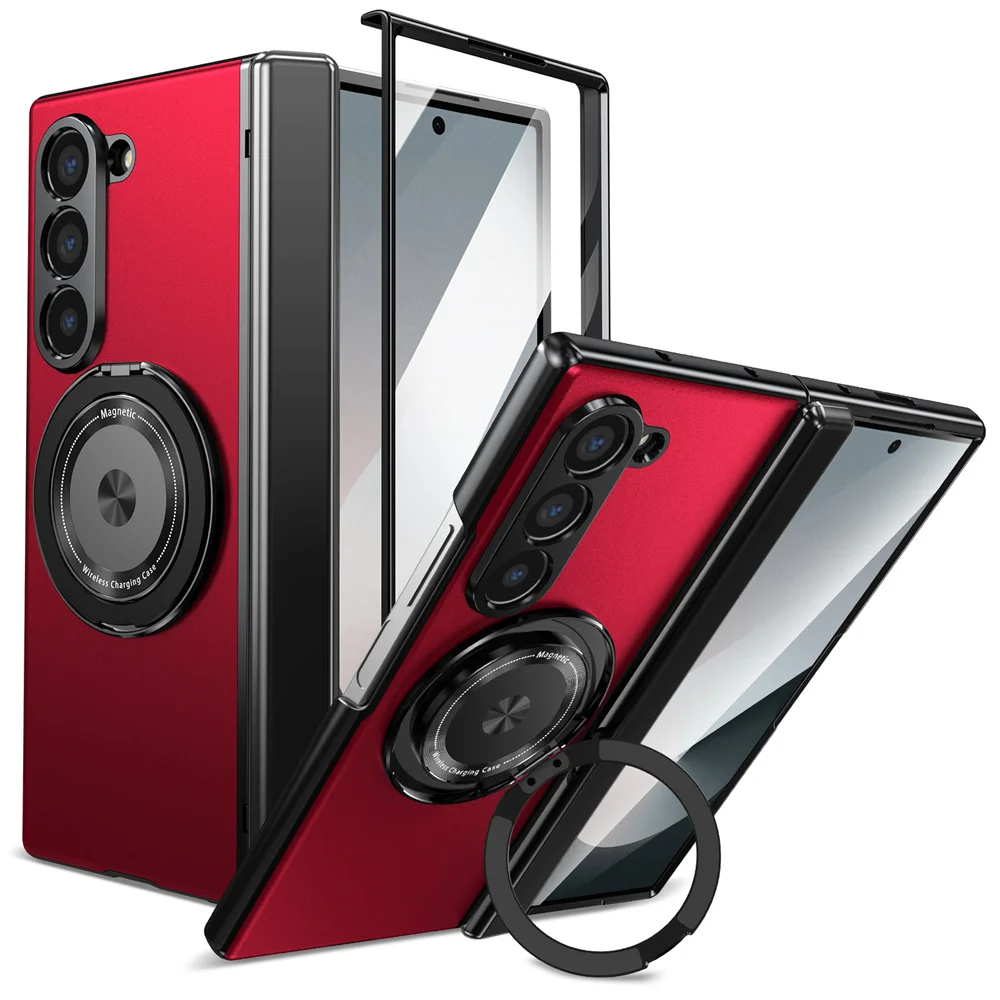 360 Rotating Magnetic Phone Case with Ring Hinge Protection