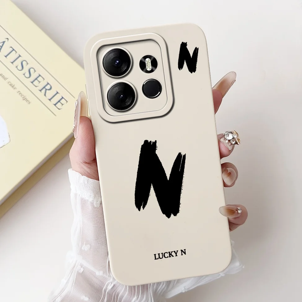 Chic Alphabet Pattern Silicone Phone Case - Simple Fashion Design