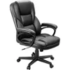 Office Executive Chair High Back Adjustable Managerial Home Desk Chair, Swivel Computer PU Leather Chair with Lumbar