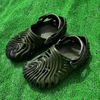 Men's Summer Breathable Sports Sandals Women's Flip Flops Beach oes Fingerprint Design Slip-On PVC Bot Casual Footwear