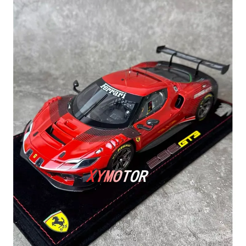 

Модель автомобиля BBR 1:18 для Ferrari 296 GT3 2022 racing supercar, резиновая, красная