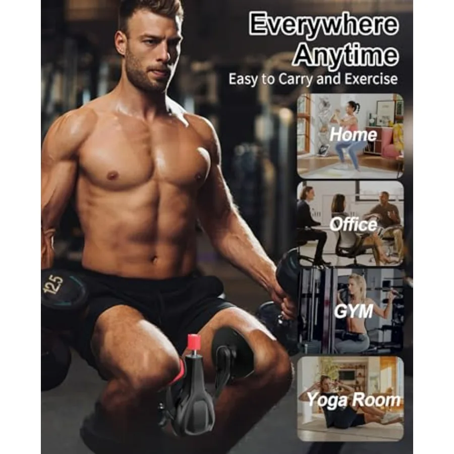 Inner Thigh Exerciser for Women, Adjustable Pelvic Floor Muscle Exercise Devices, Arm Workout for Men and Women, 360° Hand-Crank